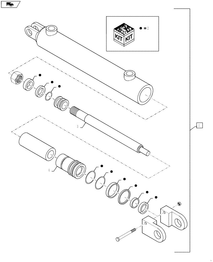 Схема запчастей Case IH 810 - (35.911.01) - INNER BOOM FOLD CYLINDER (35) - HYDRAULIC SYSTEMS