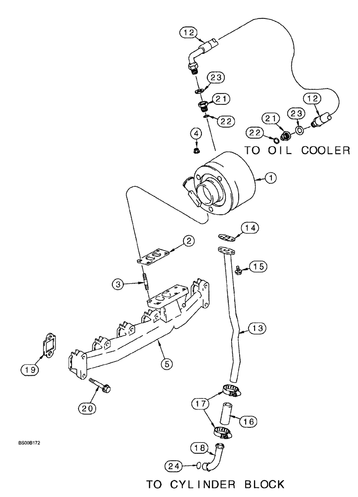 Схема запчастей Case IH SPX3200 - (03-016) - TURBOCHARGER AND CONNECTIONS (10) - ENGINE