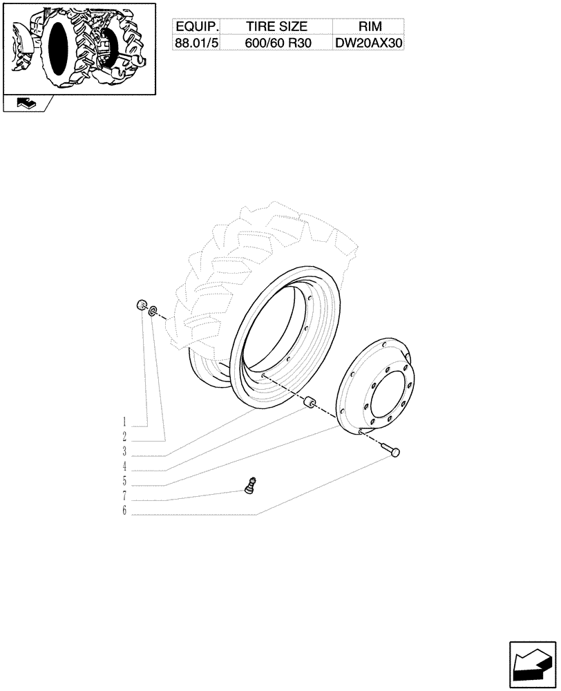 Схема запчастей Case IH PUMA 225 - (82.00[08]) - FRONT WHEELS (11) - WHEELS/TRACKS