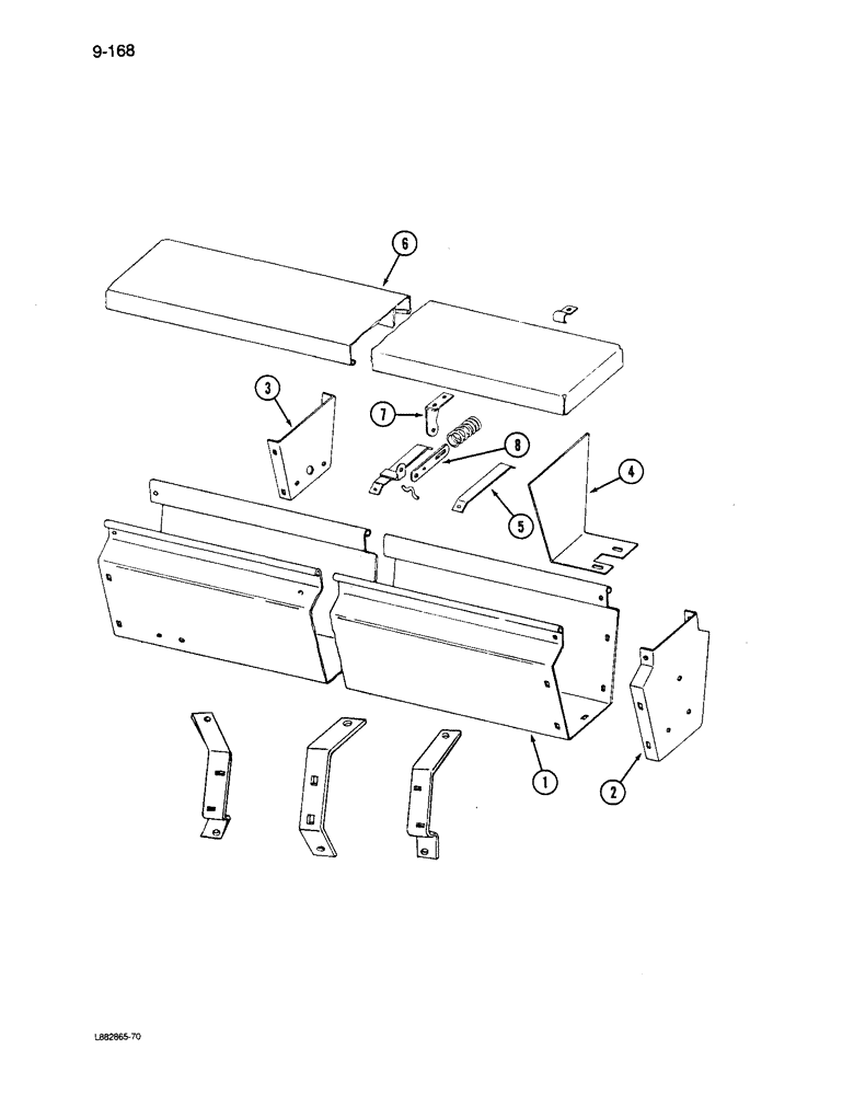 Схема запчастей Case IH 6200 - (9-168) - GRASS SEED ATTACHMENT, HOPPER (09) - CHASSIS/ATTACHMENTS