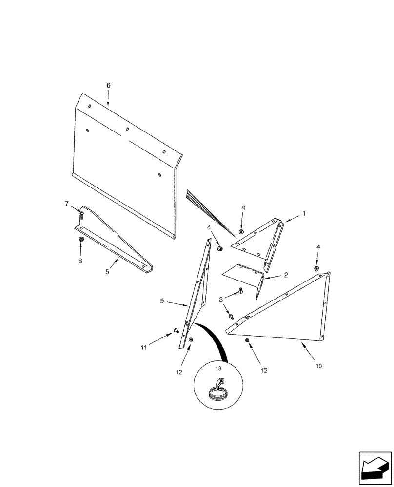 Схема запчастей Case IH 2588 - (88.230.23[01]) - DEFLECTORS - SUPPORTS (88) - ACCESSORIES