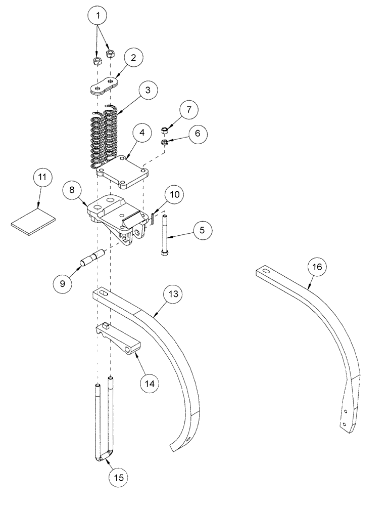 Схема запчастей Case IH ATX - (10-08) - SPRING CUSHION SHANK ASSEMBLY, STANDARD AND EXTENDED LIFT SPRING CUSHION (09) - CHASSIS/ATTACHMENTS