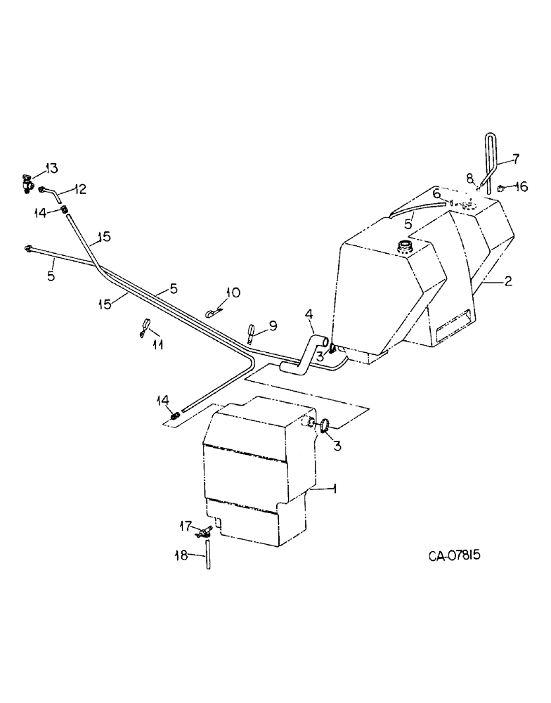 Схема запчастей Case IH 3488 - (12-07) - POWER, AUXILIARY FUEL TANK CONNECTIONS, TRACTORS WITH AUXILIARY FUEL TANK Power