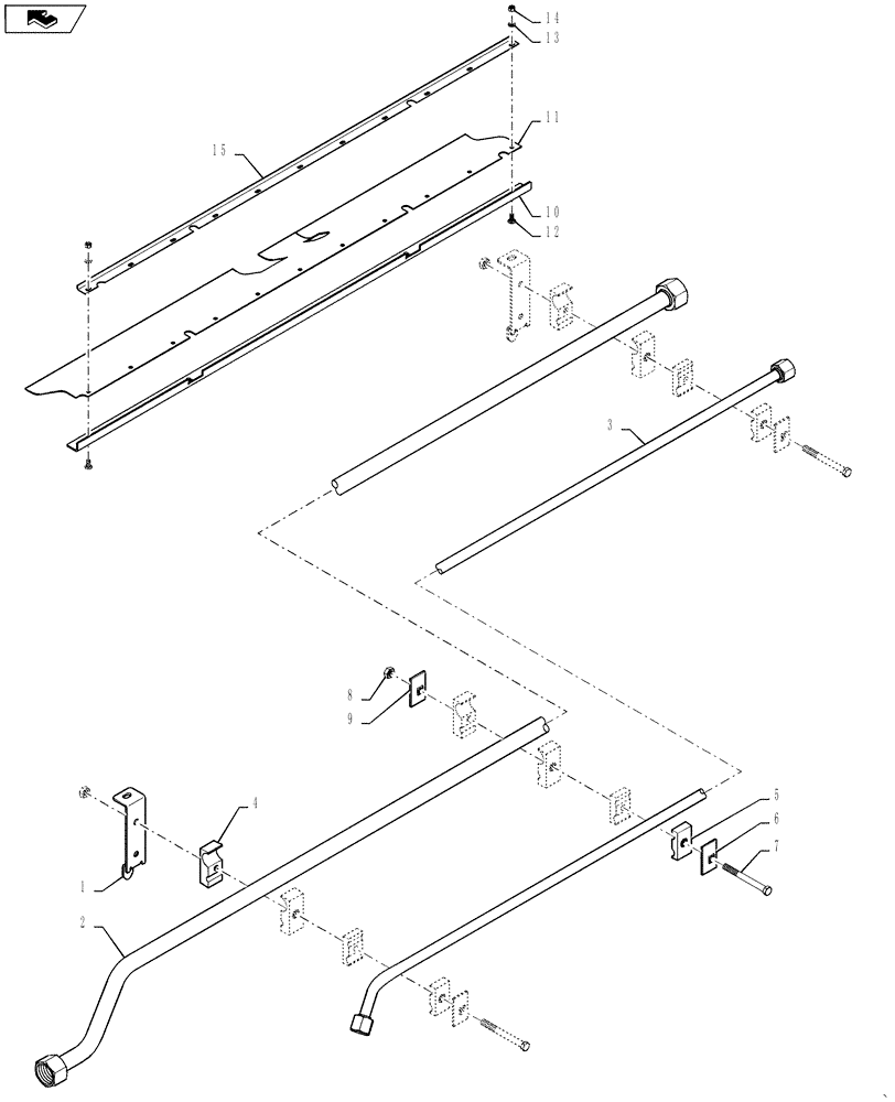 Схема запчастей Case IH 3162 - (35.410.05) - HYDRAULIC PLUMBING TUBE ASSEMBLY (35) - HYDRAULIC SYSTEMS