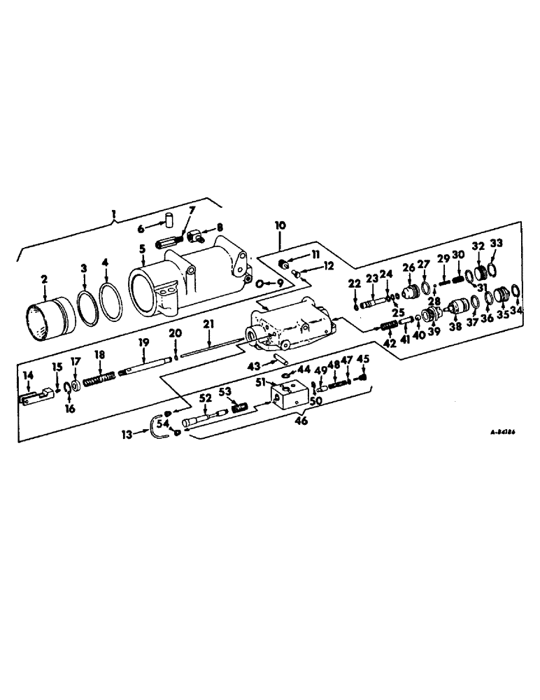 Схема запчастей Case IH HYDRO 70 - (10-28) - HYDRAULICS, DRAFT CONTROL CYLINDER AND VALVE (07) - HYDRAULICS