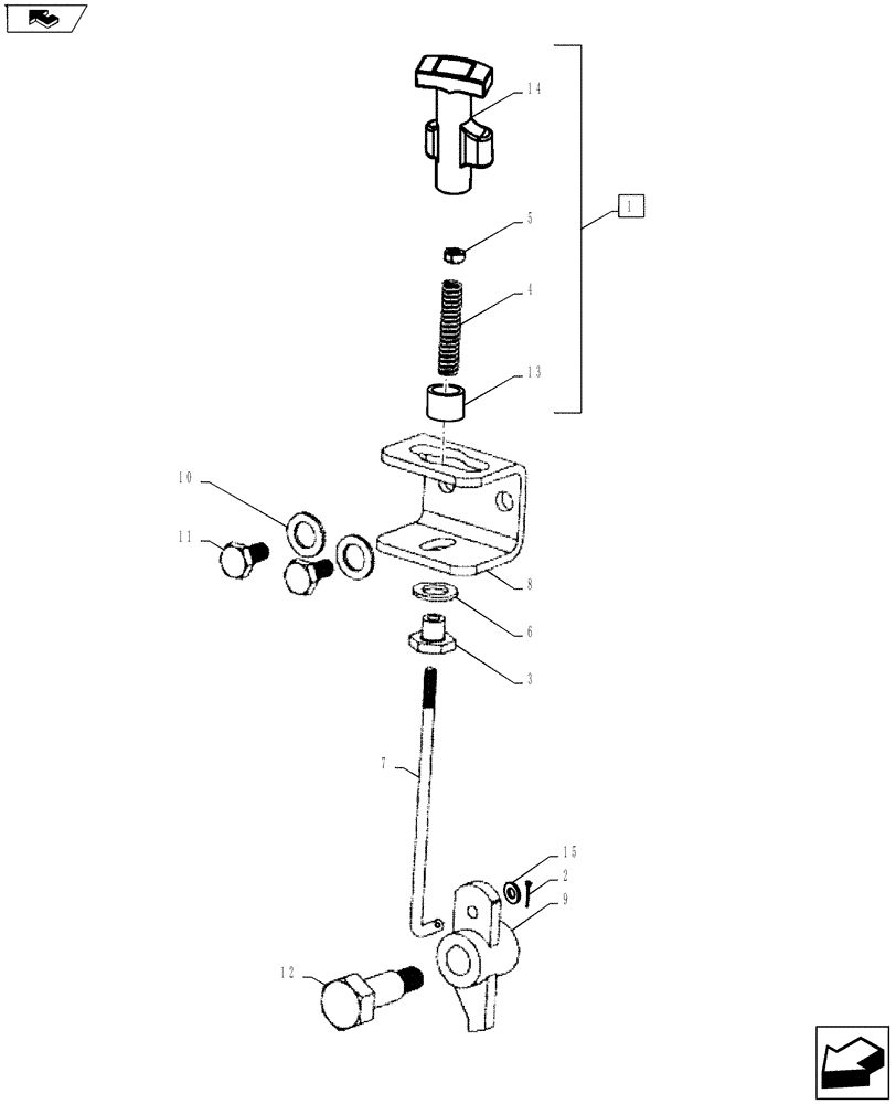 Схема запчастей Case IH FARMALL 65A - (33.110.01) - PARKING BRAKE CONTROL (33) - BRAKES & CONTROLS