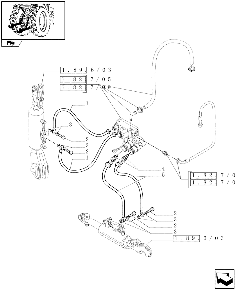 Схема запчастей Case IH PUMA 155 - (1.82.7/10) - CAT.2/3 QUICK ATTACH LINKS FOR HYDR. LINKAGE ADJUSTMENT - PIPES (VAR.330921-331921) (07) - HYDRAULIC SYSTEM