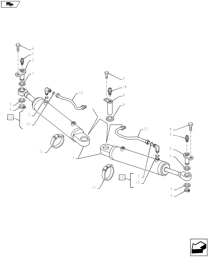 Схема запчастей Case IH PUMA 130 - (41.216.03) - VAR - 330408, 390408 - CL.4 STANDARD FRONT AXLE - STEERING CYLINDER (41) - STEERING