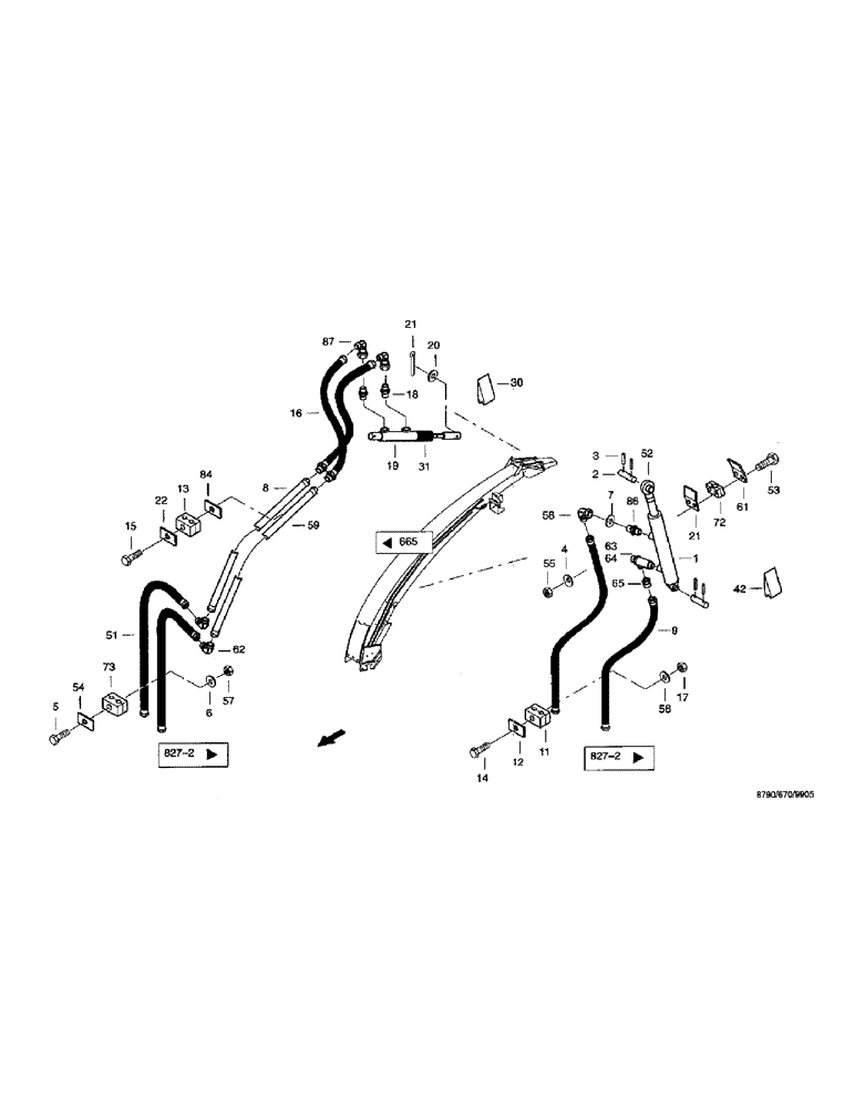 Схема запчастей Case IH 8790 - (147) - EJECTING DEVICE, HYDRAULIC EQUIPMENT (70) - EJECTION