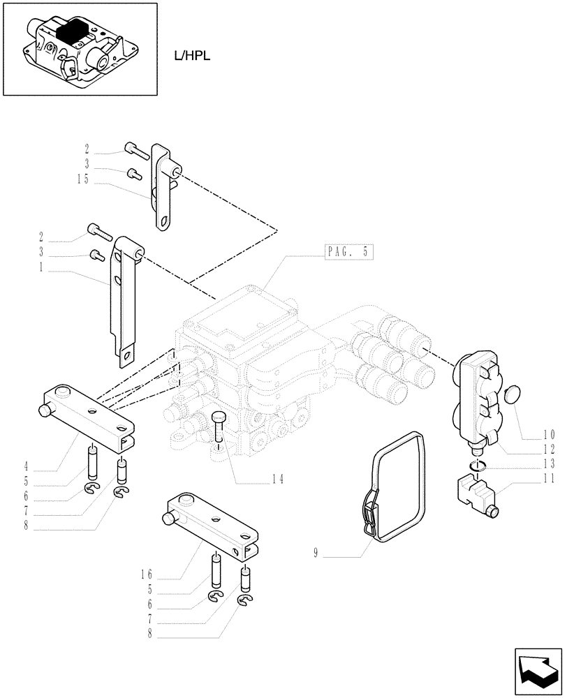 Схема запчастей Case IH MXU100 - (1.82.7/36[04]) - (VAR.719) 2 CONTROL VALVES - CONTROL VALVE AND ASSOCIATED PARTS - D5504 (07) - HYDRAULIC SYSTEM