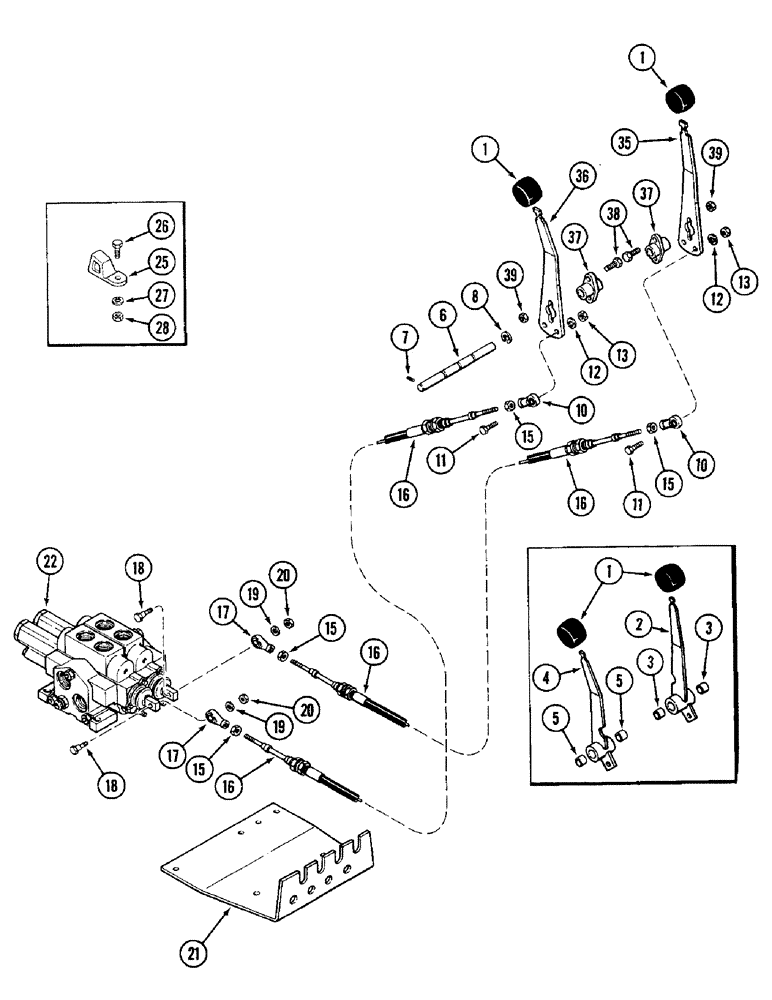 Схема запчастей Case IH 4690 - (8-274) - REMOTE HYDRAULIC CONTROLS, TWO CIRCUIT SYSTEM (08) - HYDRAULICS