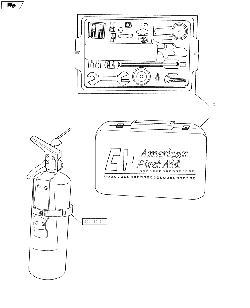 Схема запчастей Case IH 4430 - (05.102.01) - ROADSIDE EMERGENCY KIT (05) - SERVICE & MAINTENANCE