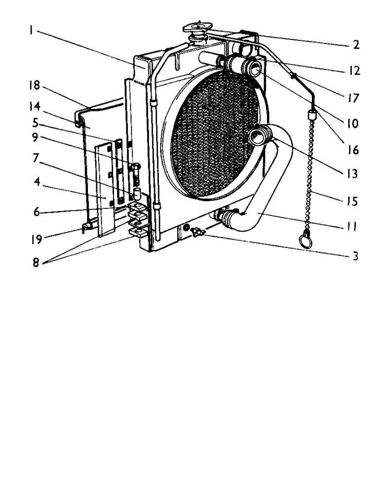 Схема запчастей Case IH 880A - (017) - RADIATOR AND BLIND (01) - ENGINE