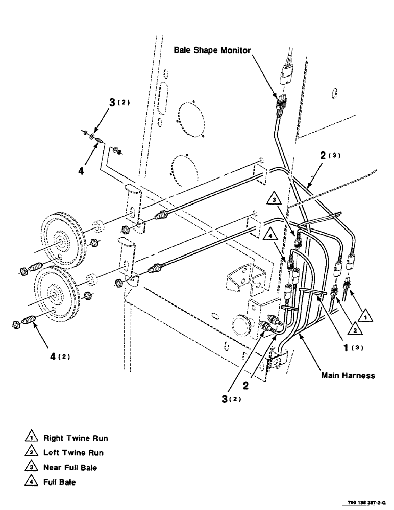 Схема запчастей Case IH RS551 - (4-08) - ELECTRICAL ASSEMBLY, TWINE RUN AND BALE SWITCH, MESH WRAP ONLY (06) - ELECTRICAL