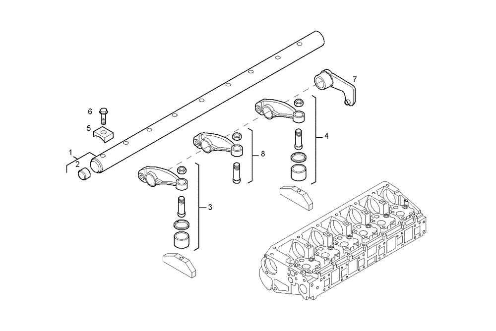 Схема запчастей Case IH F3BE0684N E903 - (0668.018) - ROCKER SHAFT 