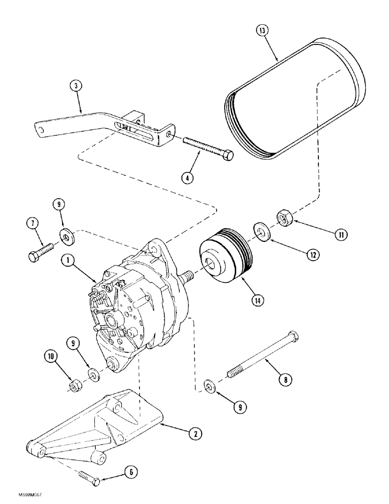 Схема запчастей Case IH 9390 - (4-44) - ALTERNATOR MOUNTING, 9390 ONLY (04) - ELECTRICAL SYSTEMS