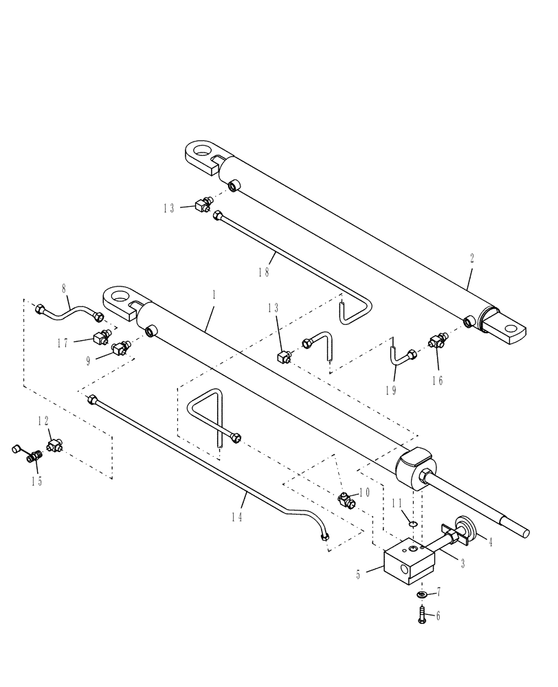 Схема запчастей Case IH RBX561 - (017[1]) - HYDRAULIC CYLINDERS, BALE TENSION (35) - HYDRAULIC SYSTEMS