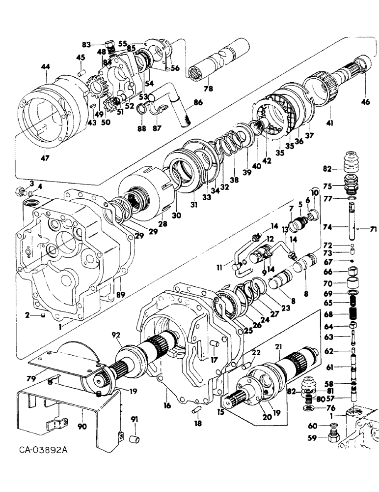 Схема запчастей Case IH 3588 - (07-48) - DRIVE TRAIN, INDEPENDENT POWER TAKE-OFF, SINGLE SPEED, 3588 AND 3788 TRACTORS (04) - Drive Train