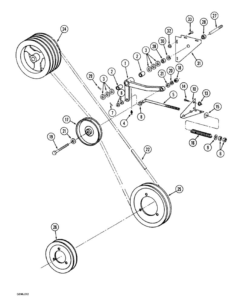 Схема запчастей Case IH 1660 - (9A-02) - BELT DRIVE, FAN JACKSHAFT (13) - FEEDER