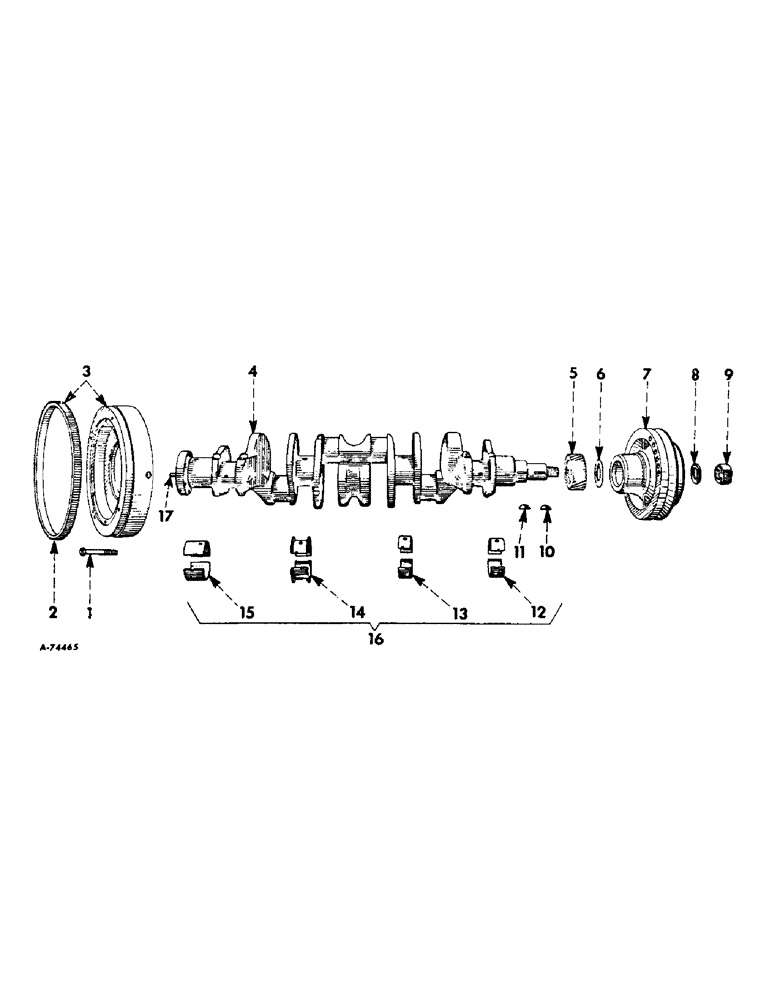 Схема запчастей Case IH 2706 - (D-09) - DIESEL ENGINES, CRANKSHAFT, FLYWHEEL AND BEARINGS (01) - ENGINE