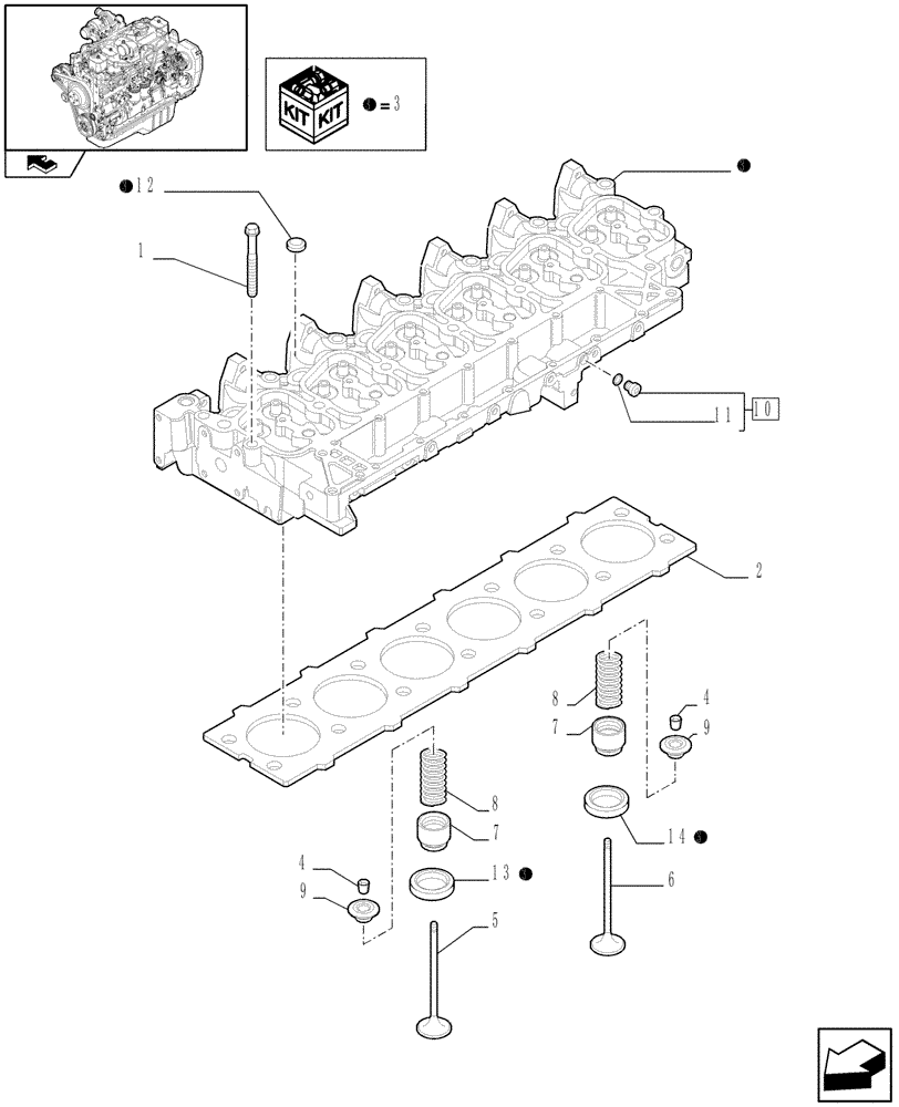 Схема запчастей Case IH F4GE9684R J602 - (0.06.0) - CYLINDER HEAD (2852739) 