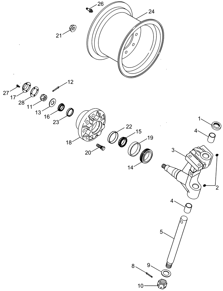 Схема запчастей Case IH 2388 - (05-07) - AXLE, ADJUSTABLE - STEERING KNUCKLE, HUB AND WHEELS (11) - TRACKS/STEERING