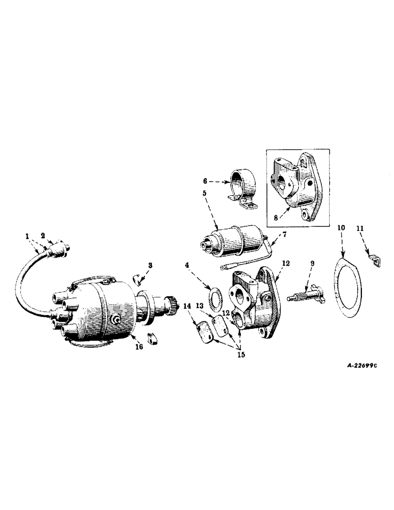 Схема запчастей Case IH 240 - (075) - ELECTRICAL SYSTEM, BATTERY IGNITION UNIT, FOR TRACTORS EQUIPPED WITH BATTERY IGNITION (06) - ELECTRICAL SYSTEMS