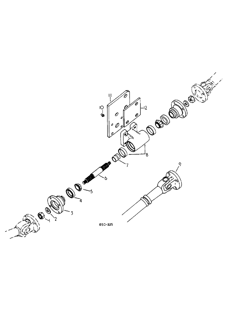 Схема запчастей Case IH 584 - (07-65) - PROPELLER SHAFT, ALL WHEEL DRIVE, ZF AXLE (04) - Drive Train