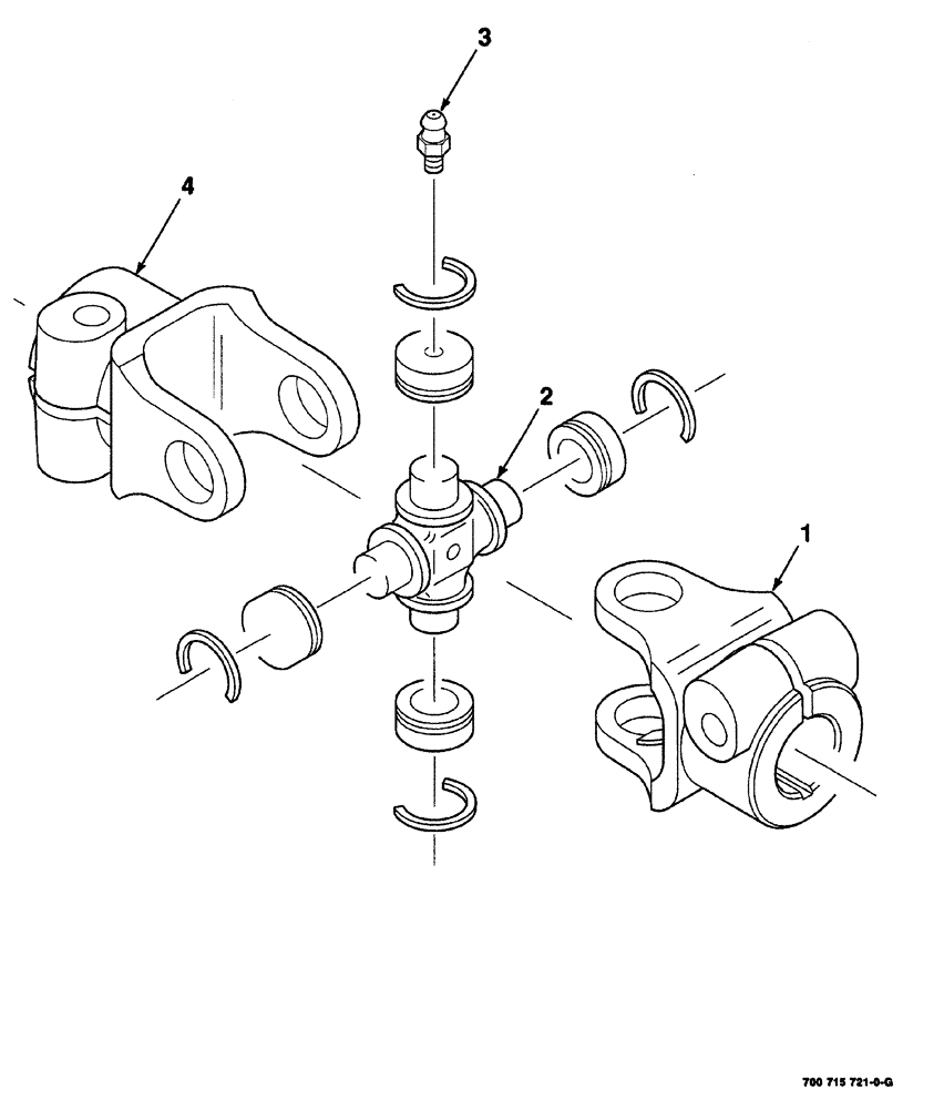 Схема запчастей Case IH 525 - (02-040) - U-JOINT ASSEMBLY (58) - ATTACHMENTS/HEADERS