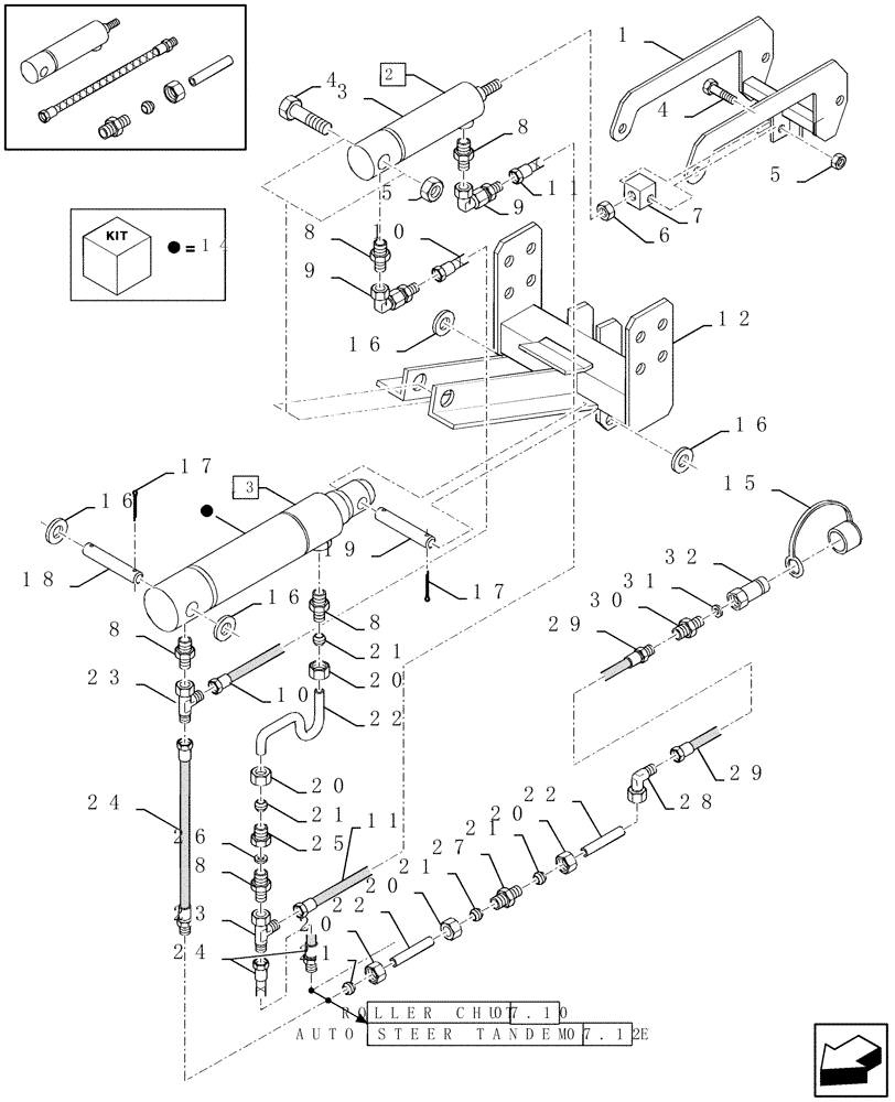 Схема запчастей Case IH LBX331S - (07.11[01]) - BALE EJECTOR (07) - HYDRAULIC SYSTEM