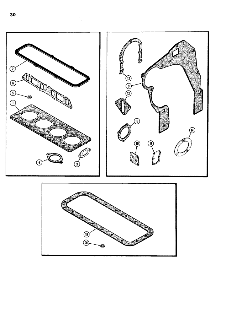 Схема запчастей Case IH 201 - (30) - ENGINE GASKET KITS 