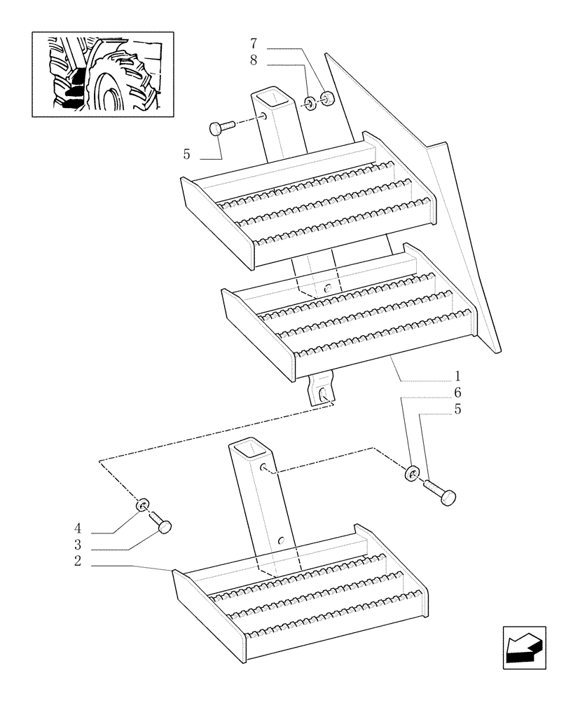 Схема запчастей Case IH MXM175 - (1.90.2/01[01]) - FOOT STEP - C5406 (10) - OPERATORS PLATFORM/CAB