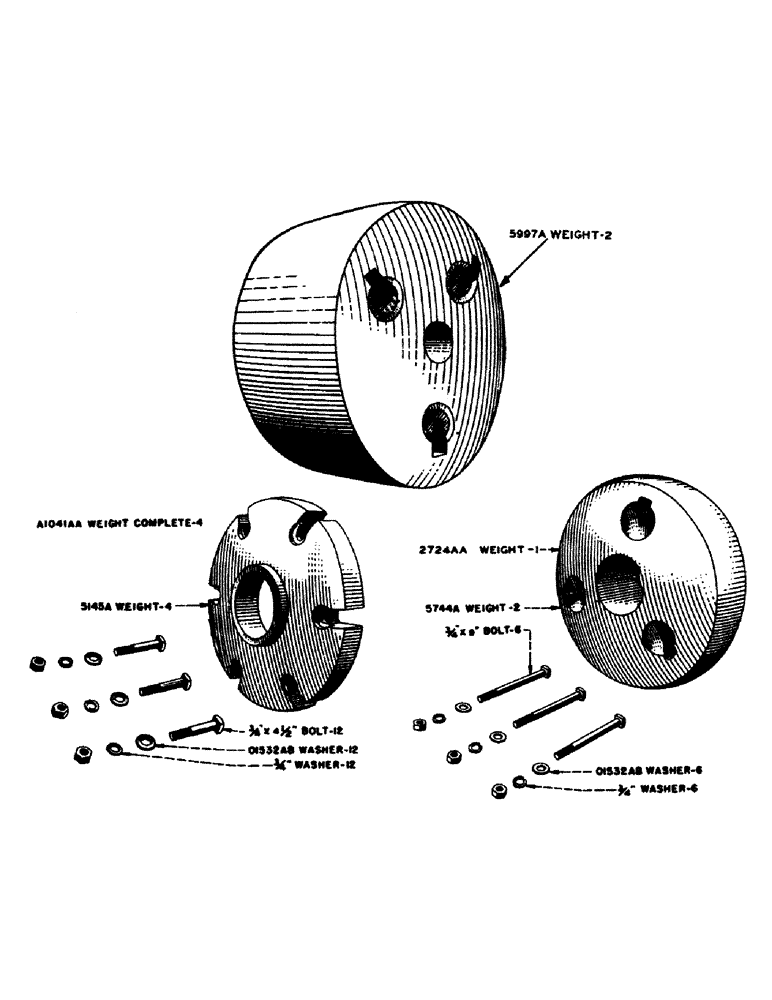 Схема запчастей Case IH 600-SERIES - (088) - WEIGHTS FOR REAR WHEELS (06) - POWER TRAIN