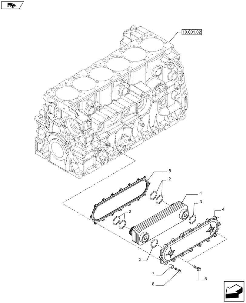 Схема запчастей Case IH F2CFE613C A011 - (10.408.01) - HEAT EXCHANGER (504339248) 