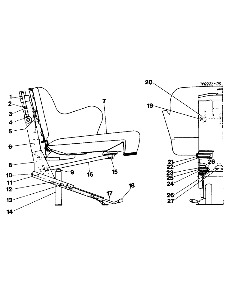 Схема запчастей Case IH 744 - (3G07) - SEAT, FRENCH VERSION, "SABLE" DE LUXE (05) - SUPERSTRUCTURE