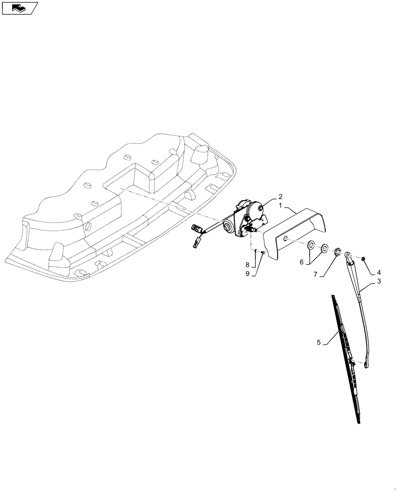 Схема запчастей Case IH 3230 - (55.518.01) - FRONT UPPER WIPER GROUP (55) - ELECTRICAL SYSTEMS