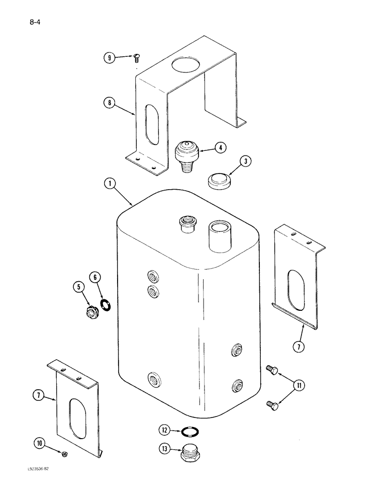 Схема запчастей Case IH 1640 - (8-004) - HYDRAULIC RESERVOIR, P.I.N. JJC0097190 AND AFTER (07) - HYDRAULICS