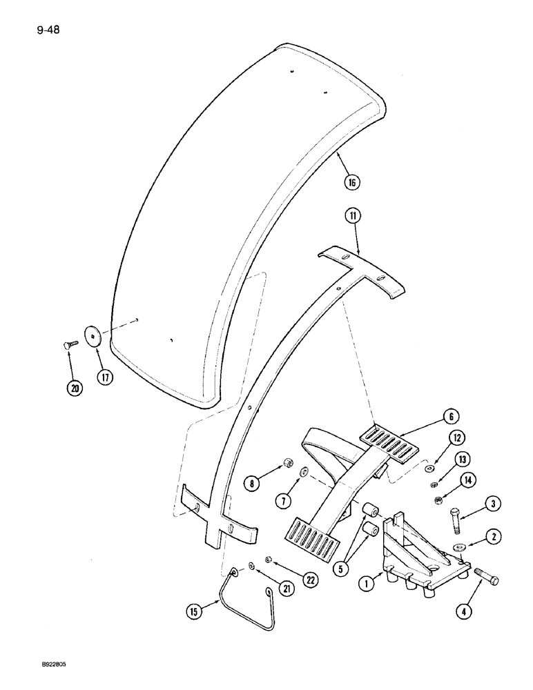 Схема запчастей Case IH 7120 - (9-048) - FRONT FENDERS, MFD TRACTOR, PRIOR TO P.I.N. JJA0016108 (09) - CHASSIS/ATTACHMENTS