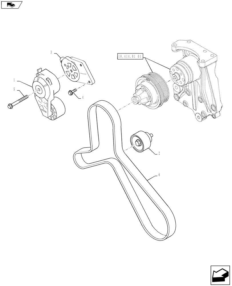 Схема запчастей Case IH PUMA 130 - (10.414.06) - WATER PUMP DRIVE (10) - ENGINE