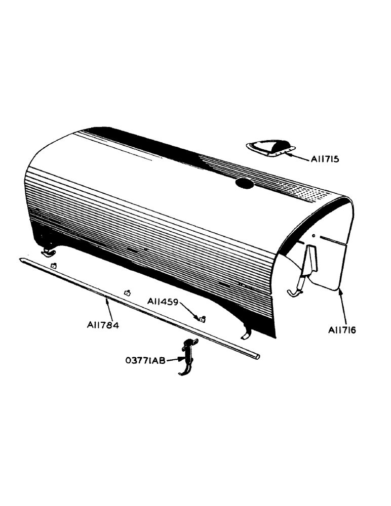 Схема запчастей Case IH 800 - (097) - HOOD FOR ORCHARD MODELS (09) - CHASSIS