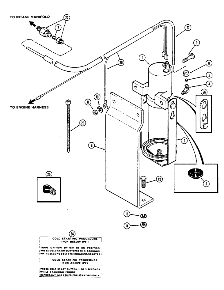 Схема запчастей Case IH 2670 - (022) - ETHER COLD START, FACTORY INSTALLED (02) - ENGINE