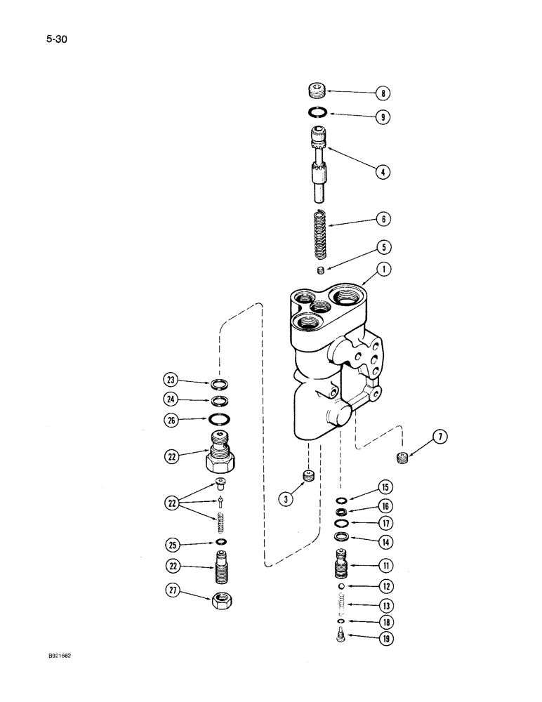 Схема запчастей Case IH 7150 - (5-030) - STEERING PRIORITY VALVE ASSEMBLY, G108966 (05) - STEERING