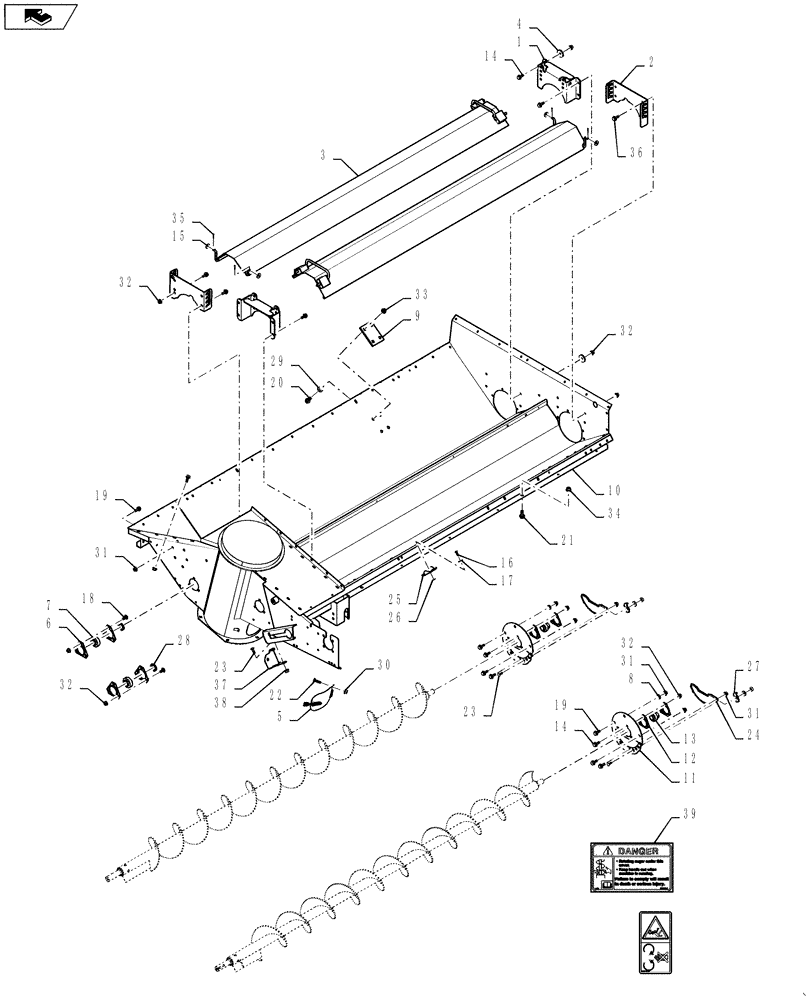 Схема запчастей Case IH 9230 - (80.150.11) - GRAIN TANK - BOTTOM AND AUGERS (80) - CROP STORAGE/UNLOADING