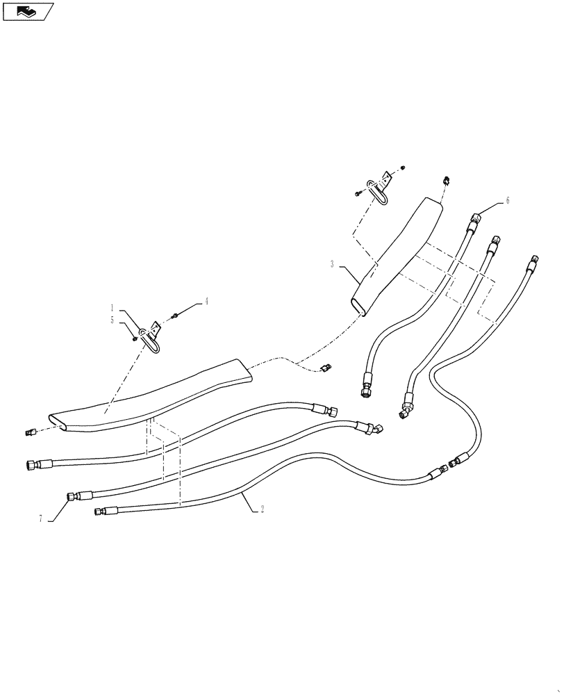 Схема запчастей Case IH 6130 - (35.200.13) - HYDRAULIC LINES- POWER GUIDE AXLE VALVE TO MOTORS (35) - HYDRAULIC SYSTEMS