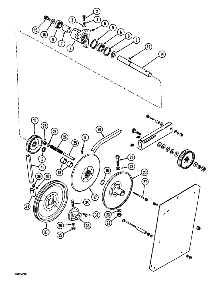 Схема запчастей Case IH 1660 - (9C-18) - SLOW SPEED FAN, DRIVE (15) - BEATER & CLEANING FANS