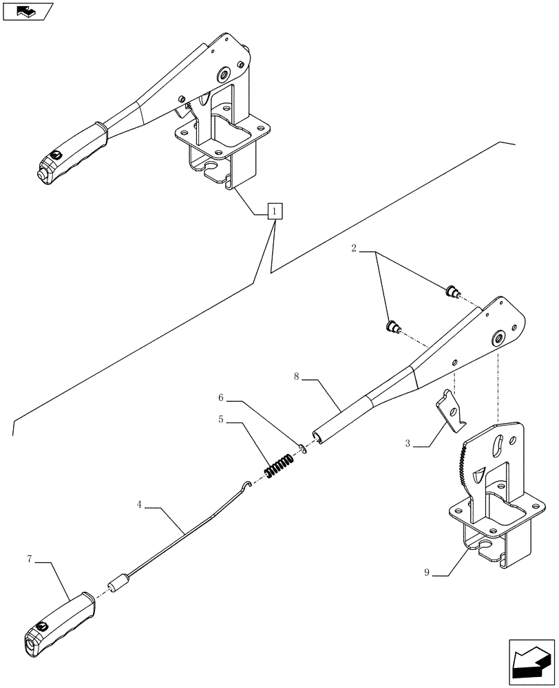 Схема запчастей Case IH FARMALL 65C - (33.110.0201[02]) - HANDBRAKE LEVER - BREAKDOWN - ISO - L/CAB (33) - BRAKES & CONTROLS