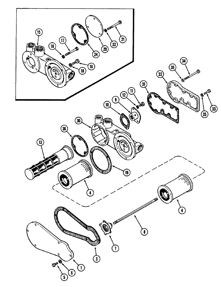 Схема запчастей Case IH 2090 - (8-366) - HYDRAULICS, OIL FILTER AND SCREEN (08) - HYDRAULICS