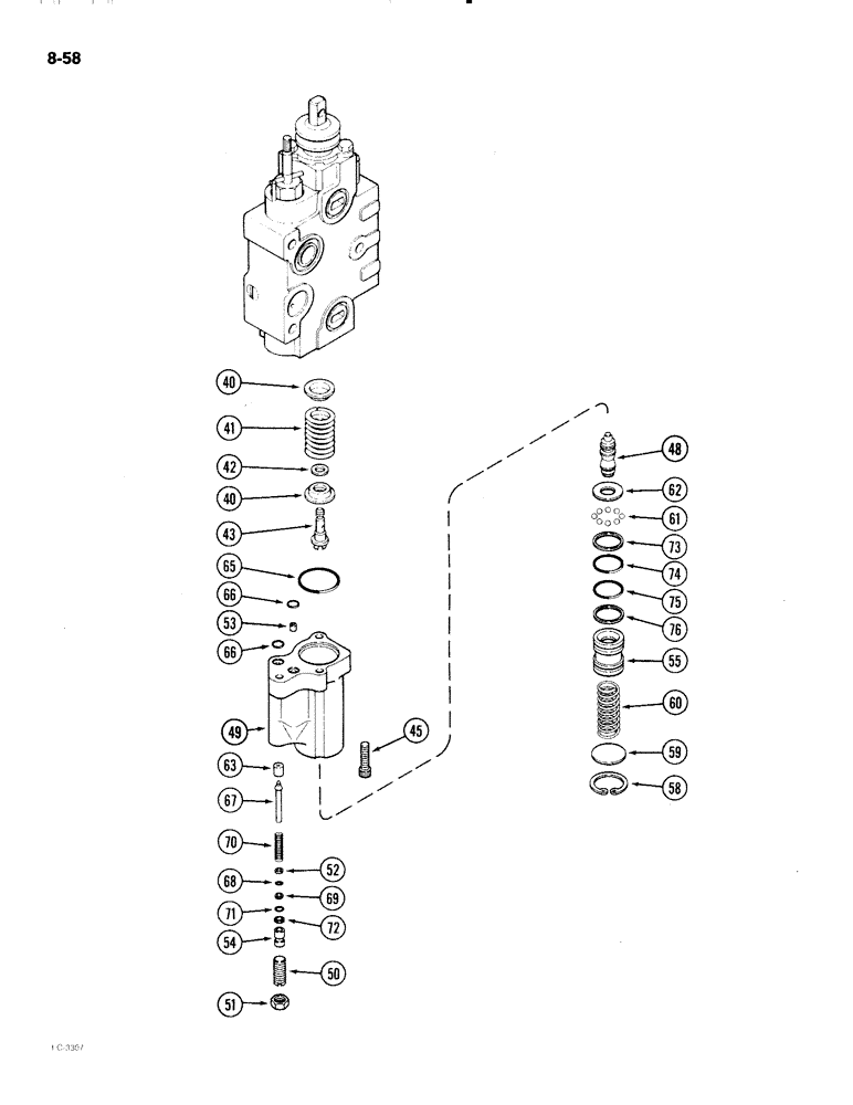 Схема запчастей Case IH 2096 - (8-058) - REMOTE VALVE SECTION, THIRD OR FOURTH CIRCUIT, WITHOUT LOAD CHECK (CONTD) (08) - HYDRAULICS