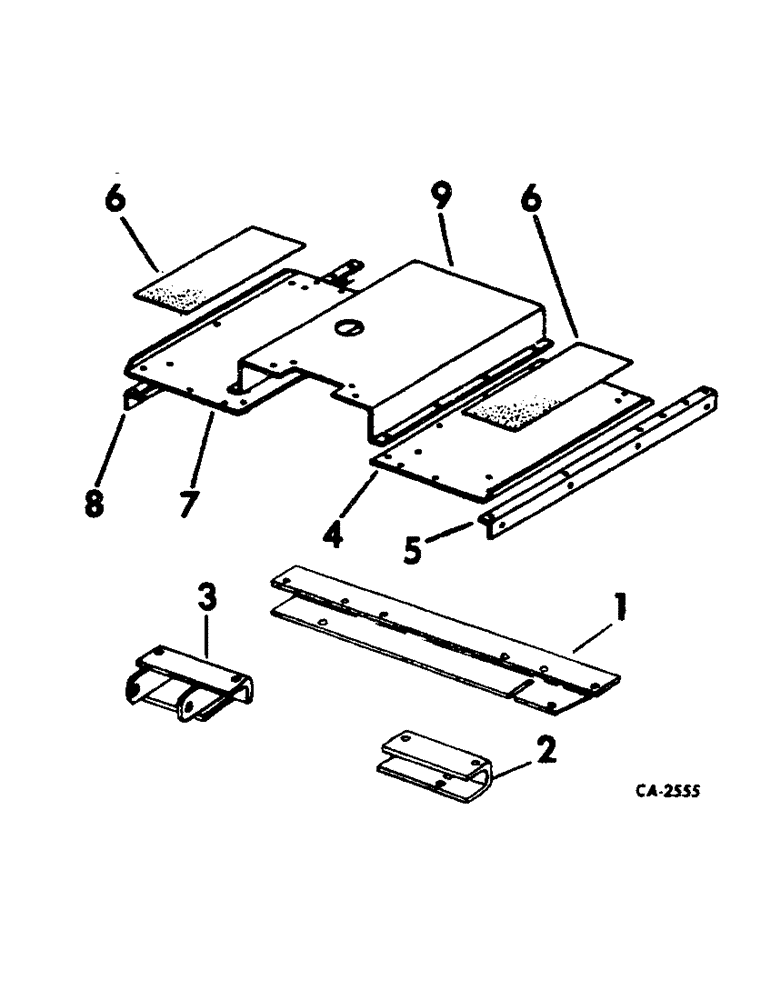 Схема запчастей Case IH 4166 - (13-05) - SUPERSTRUCTURE, PLATFORM, PLATFORM SUPPORTS AND MOUNTING STEP (05) - SUPERSTRUCTURE