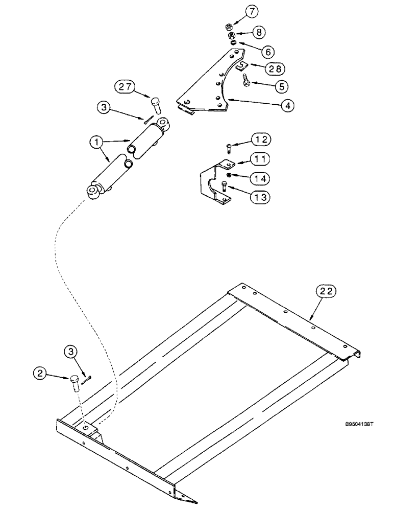 Схема запчастей Case IH 2166 - (9E-30) - UNLOADER, SWING CYLINDER SUPPORTS (17) - GRAIN TANK & UNLOADER